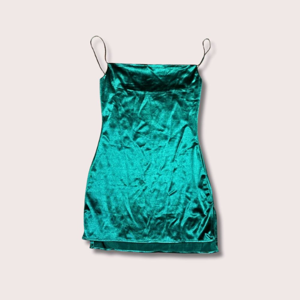 ZAFUL Women's Satin Green Dress